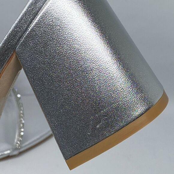 Stuart Weitzman Embellished Metallic Leather Sandals size 8 - Picture 10 of 14